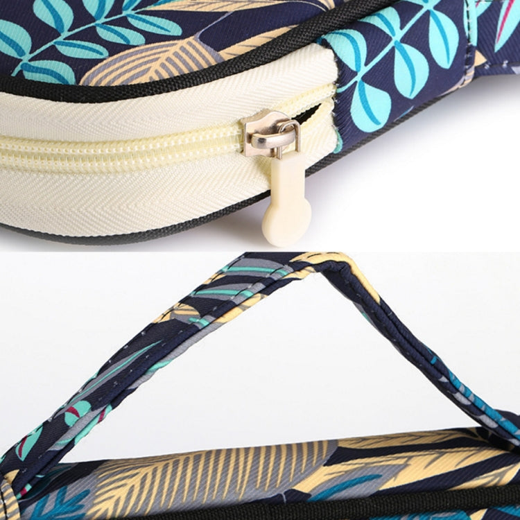 Office Supplies Leaves Pattern Zipper Document Folder A4 Storage Bag (Black+Red)