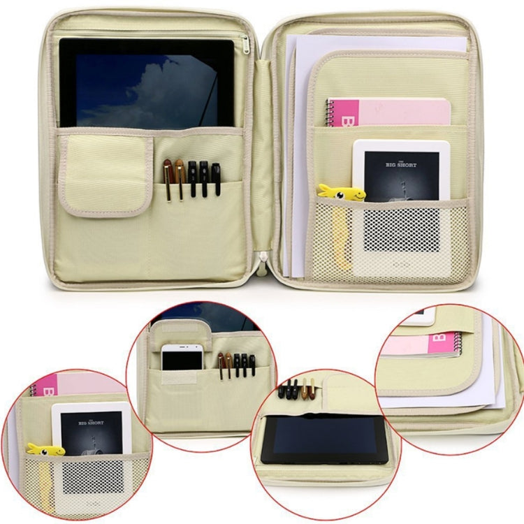 Office Supplies Leaves Pattern Zipper Document Folder A4 Storage Bag (Black+Red)