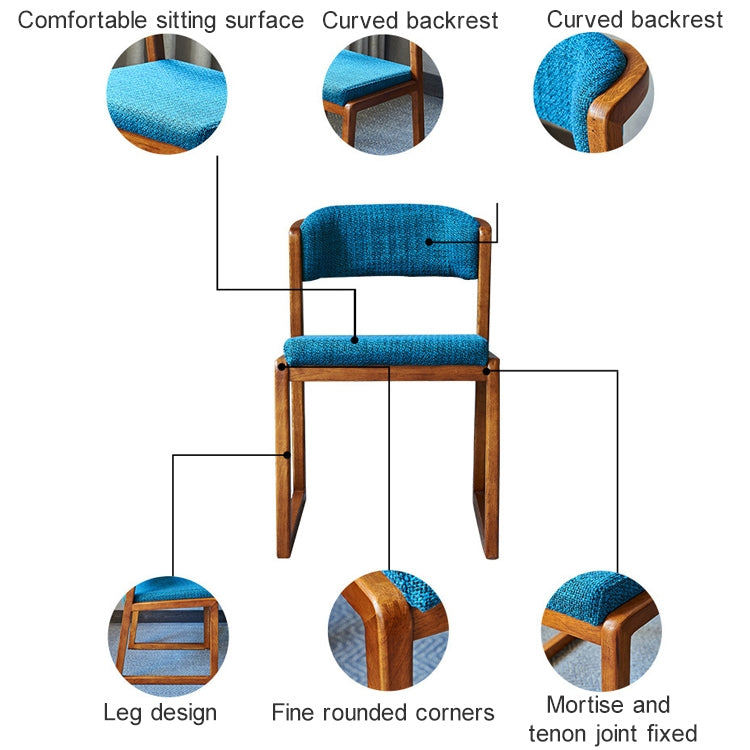 Nordic Modern Minimalist Solid Wood Oak Back Chair Cafe Lounge Chair