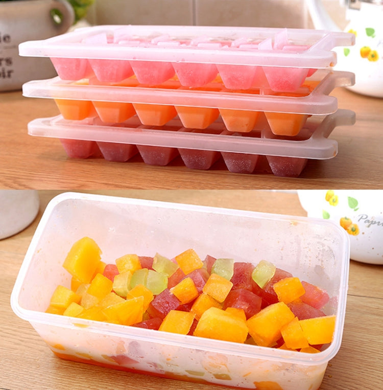 Small Square Ice Mold Trays Multi-layer Mold with Cover Ice Storage Box, 4 Layers