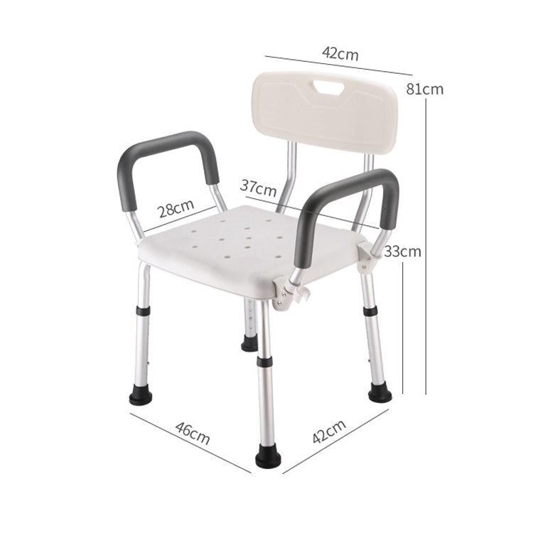Aluminum Alloy Bath Chair with Backrest for Elderly / Pregnant Woman