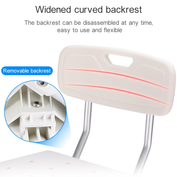 Aluminum Alloy Bath Chair with Backrest for Elderly / Pregnant Woman