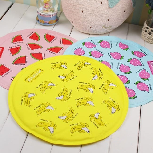 Cute Cartoon Summer Circular Dog Pad Bed House Pet Cool Cooler Pad Dog Mat Cushion,L,Size:40*40cm,Random Color Delivery