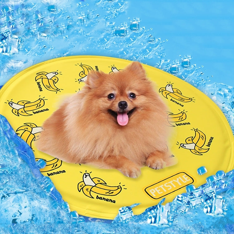 Cute Cartoon Summer Circular Dog Pad Bed House Pet Cool Cooler Pad Dog Mat Cushion,L,Size:40*40cm,Random Color Delivery
