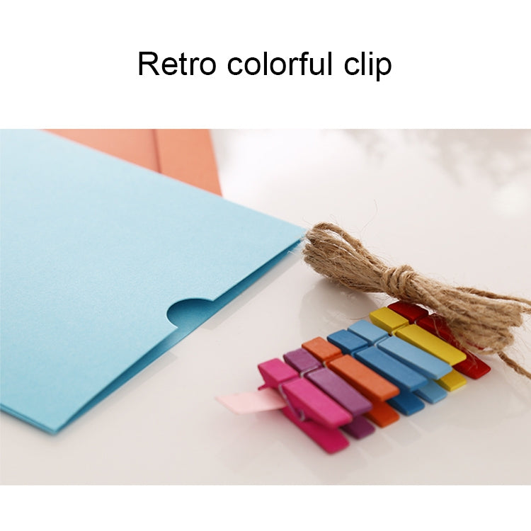 70 PCS / 10 Sets Creative DIY 6 inch Coloured Wall Hanging Photo Frames with Clips & Rope