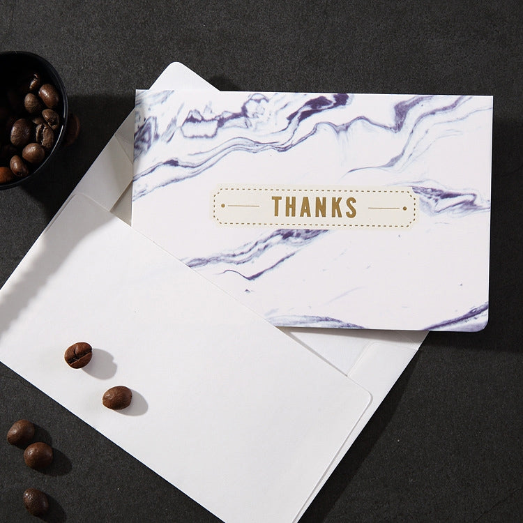 50 PCS Creative Festival Universal Marbling Greeting Cards with Envelope (THANKS)