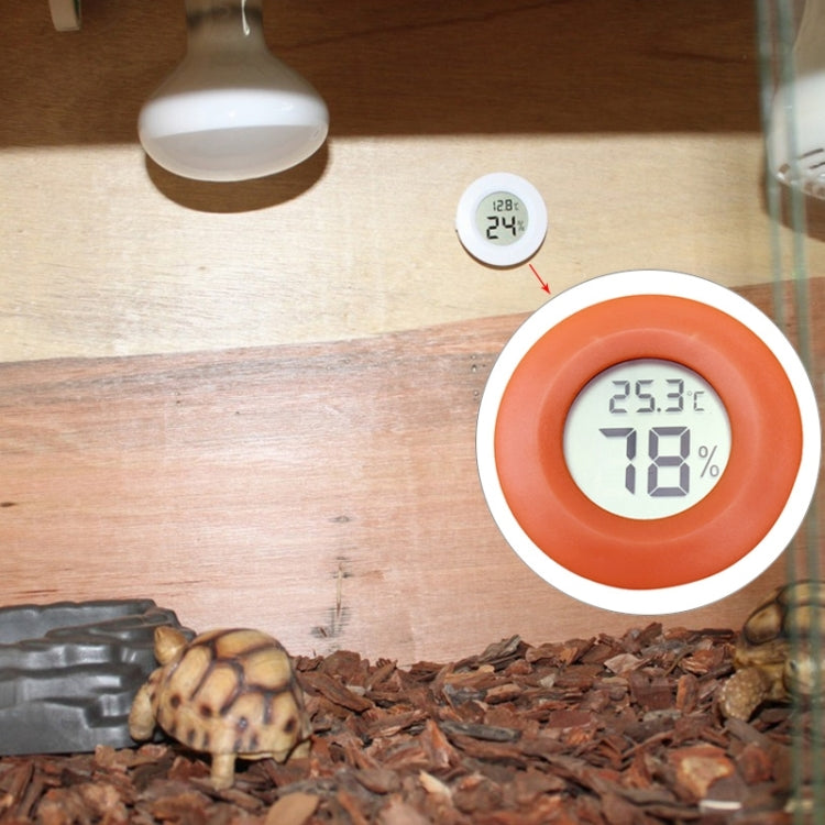 Digital Round Shaped Reptile Box Centigrade Thermometer & Hygrometer with Screen Display
