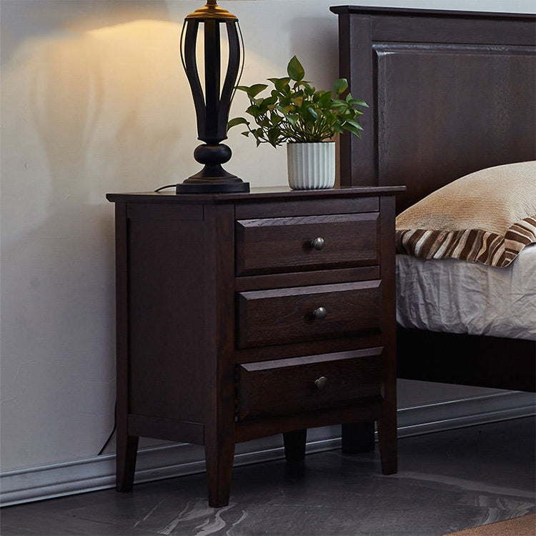 Modern Minimalist Solid Wood Storage Cabinet Locker Bedroom Full Bedside Table