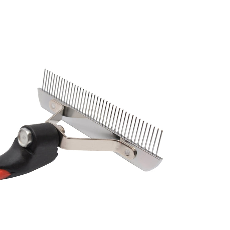 Big Dog Hair Combs Stainless Steel Pet Grooming Rake Comb Rubber Handle Hairdressing Brush Tool, Size: 17.0x16.0cm