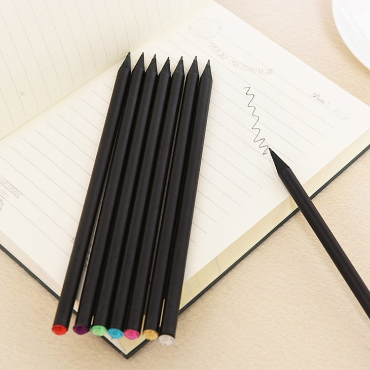 6 PCS / Box HB DIY Black Wood Pencil Diamond Series Standard  Pencil Drawing Painting Supplies,Random Color Delivery