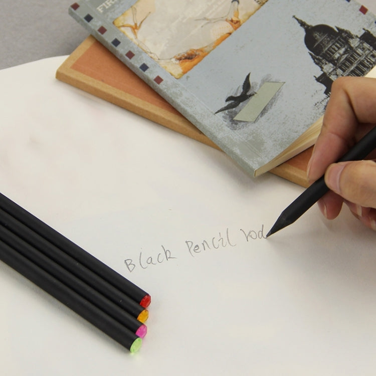 6 PCS / Box HB DIY Black Wood Pencil Diamond Series Standard  Pencil Drawing Painting Supplies,Random Color Delivery