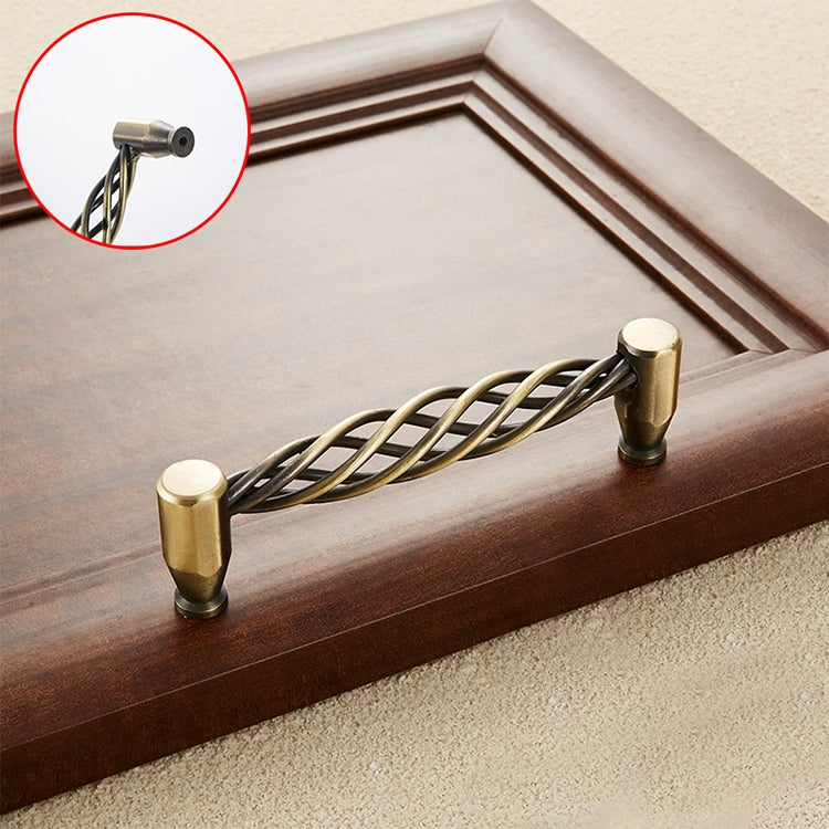 3 PCS 6101-128 Classic Birdcage Shape Iron Cabinet Wardrobe Drawer Door Handle, Hole Spacing: 128mm (Bronze)