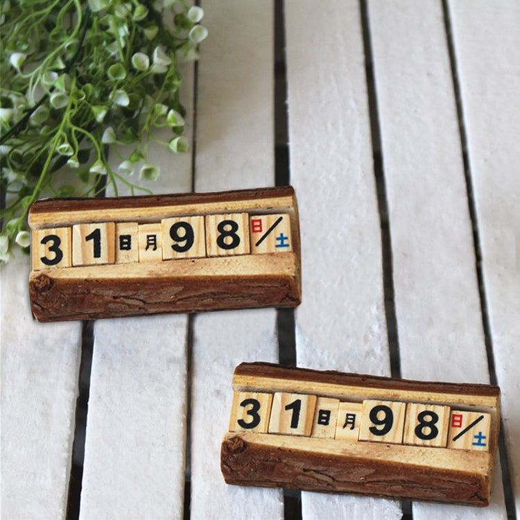 2 PCS Creative Wooden Cubes Perpetual Calendar Desk Decorations, Size: 12*5.5*4.5cm