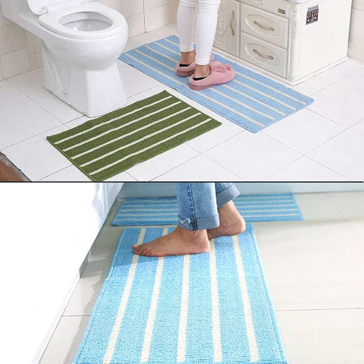 Striped Non Slip Shaggy Soft Water Absorption Bedroom Bathroom Carpet Mat, Size: 43*110cm(Coffee)