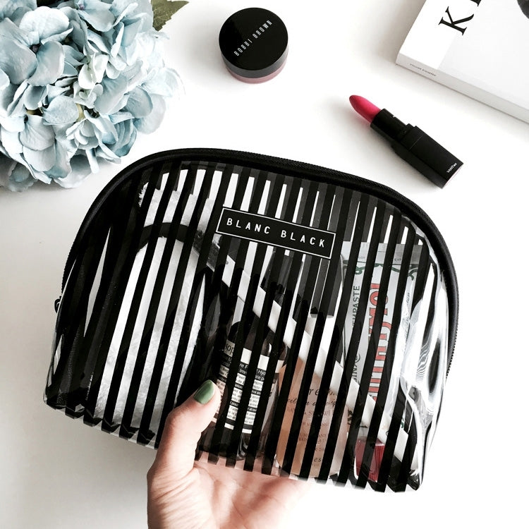 Stripe Style Portable Travel Cosmetic Organizer Bag, Size: 22cm x 17cm x 7cm