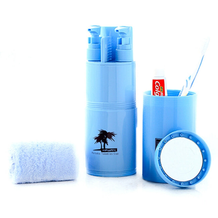 Creative 7 in 1 Portable Gargle Cup Shampoo Sub-Bottle Towel Toothbrush Comb Make-up Mirror Travel Wash Kits, Affordable Sets