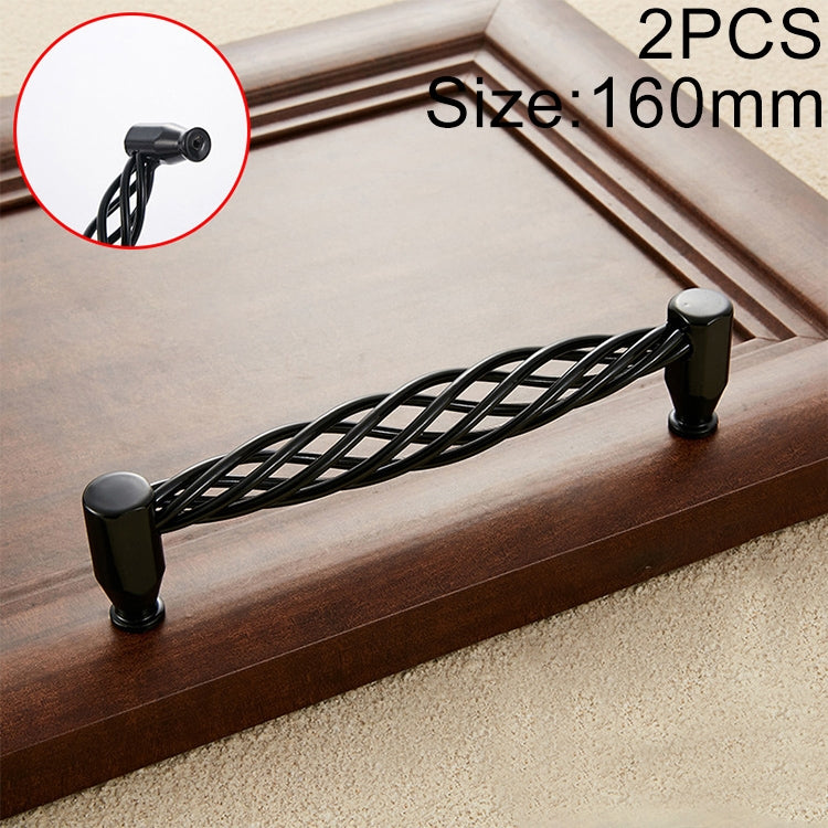 2 PCS 6101-160 Classic Birdcage Shape Iron Cabinet Wardrobe Drawer Door Handle, Hole Spacing: 160mm (Matte Black)