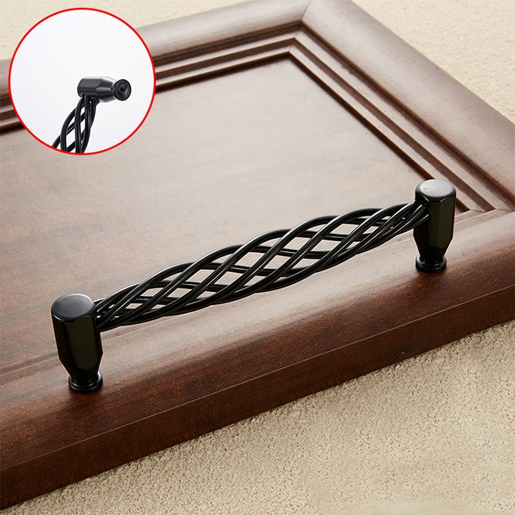 2 PCS 6101-160 Classic Birdcage Shape Iron Cabinet Wardrobe Drawer Door Handle, Hole Spacing: 160mm (Matte Black)