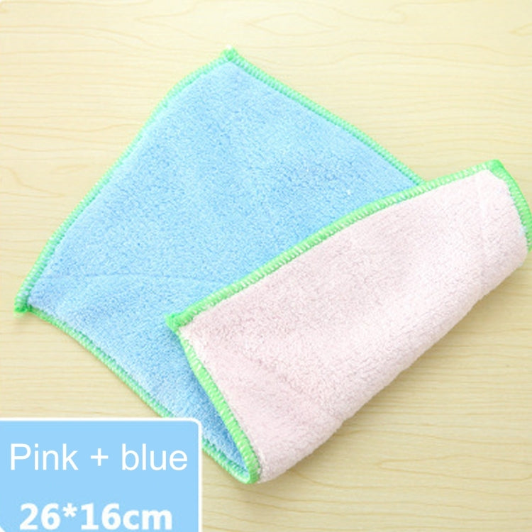 5 PCS Bamboo Fiber Washing Dish Towel Kitchen Cleaning Cloth Double-Sided Scouring Cloth Water Absorption Non-Stick Oil,Can Not Hang,Random Color Delivery