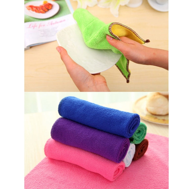 5 PCS Bamboo Fiber Washing Dish Towel Kitchen Cleaning Cloth Double-Sided Scouring Cloth Water Absorption Non-Stick Oil,Can Not Hang,Random Color Delivery
