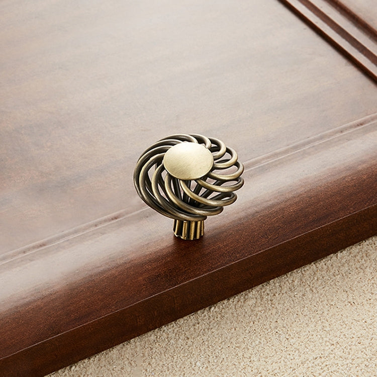 5 PCS 6109 Single Hole Classic Birdcage Shape Iron Cabinet Wardrobe Drawer Door Handle (Bronze)