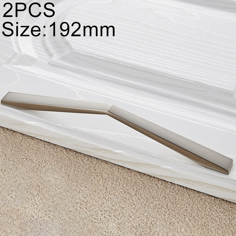 2 PCS 4068-192 Zinc Alloy Stainless Steel Nickel Wire Drawing Cabinet Wardrobe Drawer Door Handle, Hole Spacing: 192mm