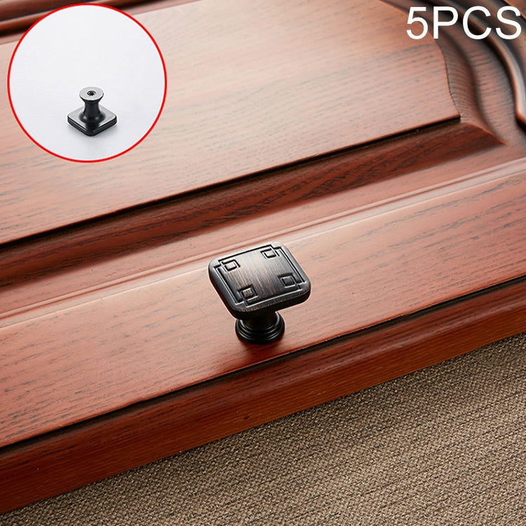 5 PCS 6200 Black Red Single Hole Solid Zinc Alloy Cabinet Wardrobe Drawer Door Square Handle