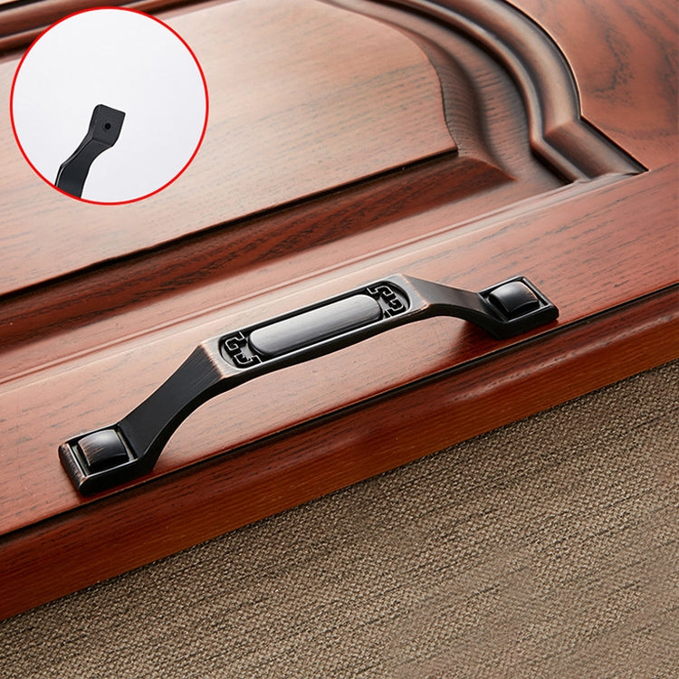 5 PCS 6201-128 Black Red Zinc Alloy Cabinet Wardrobe Drawer Door Handle, Hole Spacing: 128mm