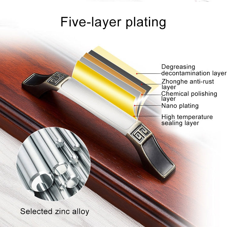 3 PCS 6202-96 Coffee Zinc Alloy Cabinet Wardrobe Drawer Door Handle, Hole Spacing: 96mm