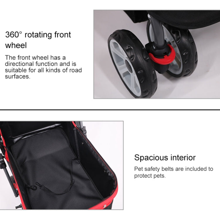 DODOPET Outdoor Shockproof Portable Foldable Dog Cat Pet Trolley