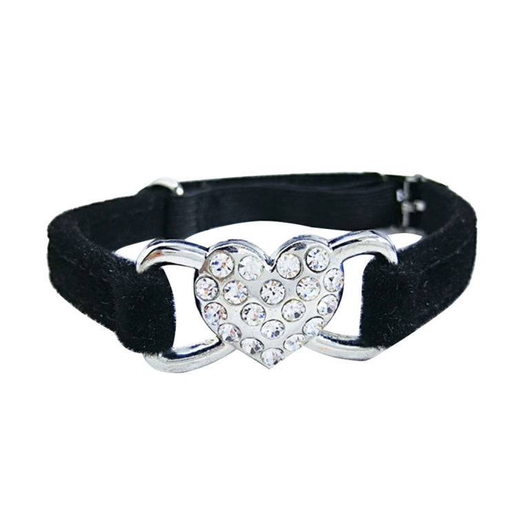 Pet Cat Heart-shaped Diamond Double Layer Plush Adjustable Collar, Size:1.0*28.0cm