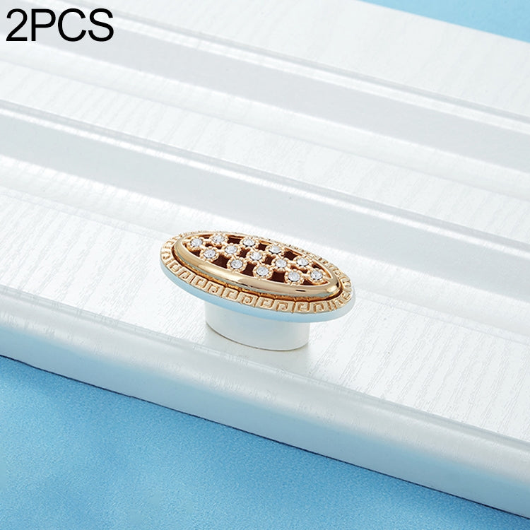 2 PCS 6552 Single Hole Crystal Glass Diamond Drawer Cabinet Handle
