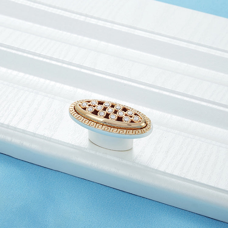 2 PCS 6552 Single Hole Crystal Glass Diamond Drawer Cabinet Handle