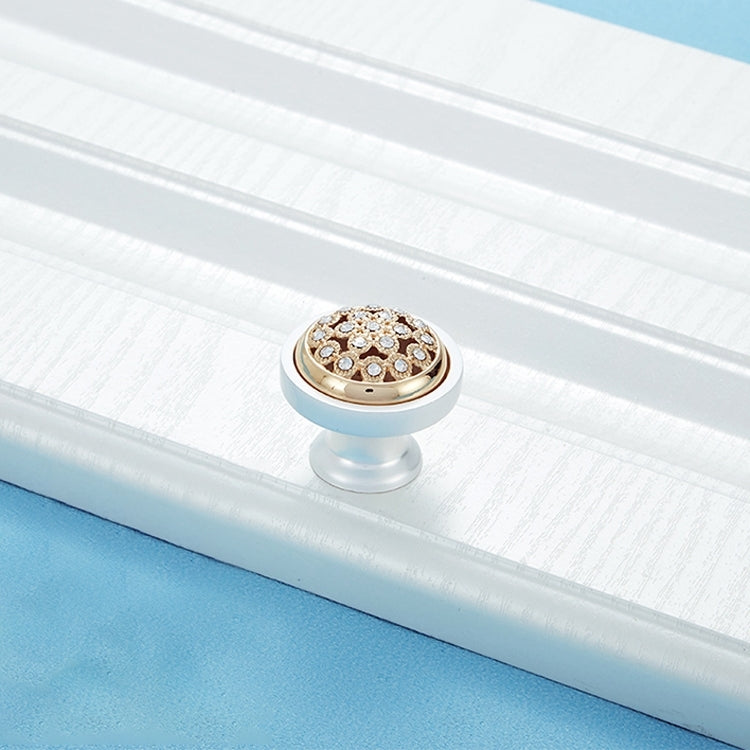 2 PCS 6553 Single Hole Crystal Glass Diamond Drawer Cabinet Handle