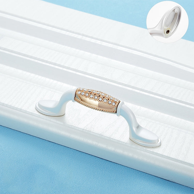 2 PCS 6554_76 Single Hole Silver Crystal Glass Diamond Drawer Cabinet Handle