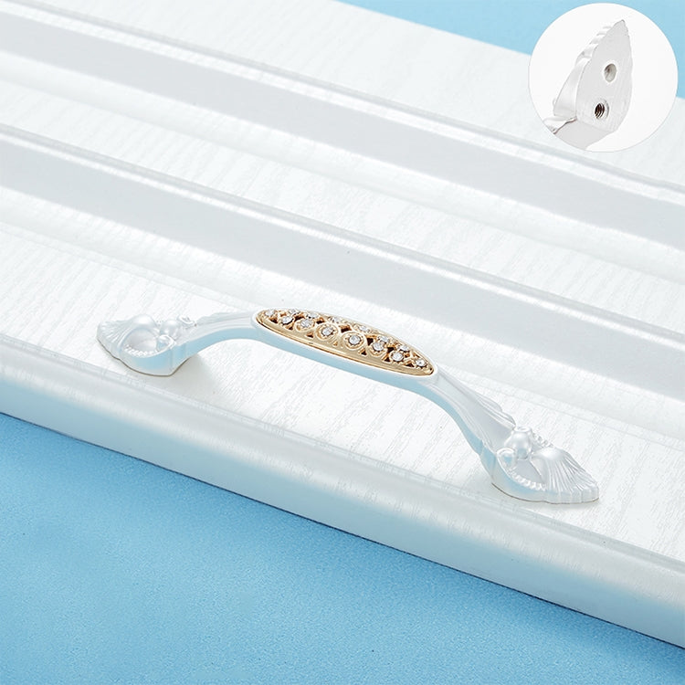 2 PCS 6557_96 Single Hole Silver Crystal Glass Diamond Drawer Cabinet Handle