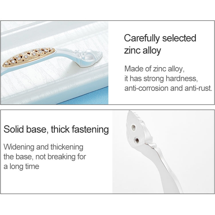 2 PCS 6559_96 Single Hole Silver Crystal Glass Diamond Drawer Cabinet Handle