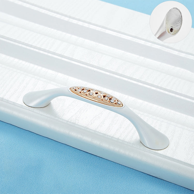 2 PCS 6564_96 Single Hole Silver Crystal Glass Diamond Drawer Cabinet Handle