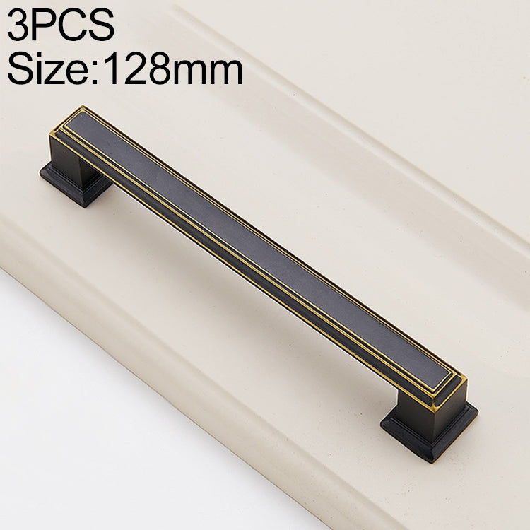 3 PCS 6609_128 American Style Black Brass Drawer Cabinet Handle