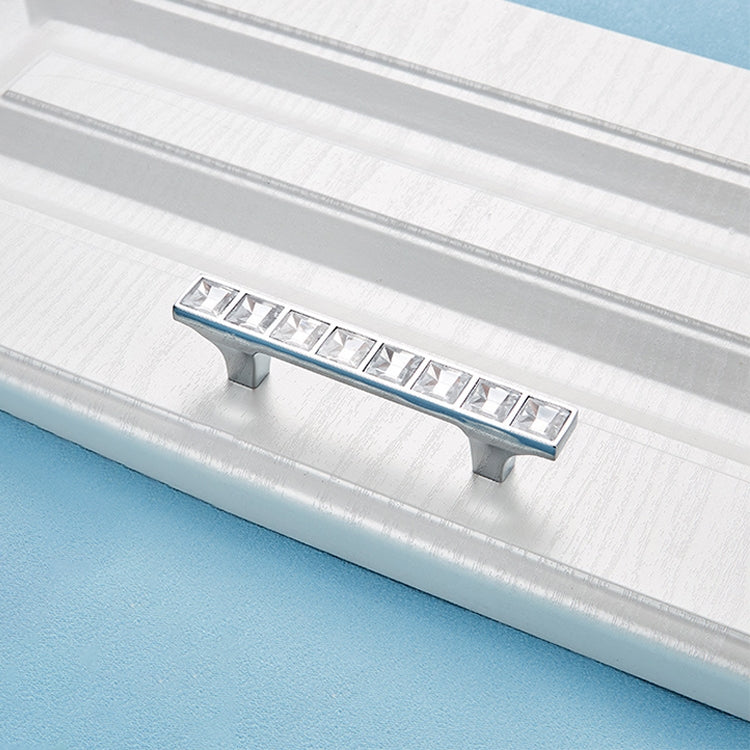 5 PCS 8087_64 Bright Chrome Crystal Glass Diamond Closet Cabinet Handle