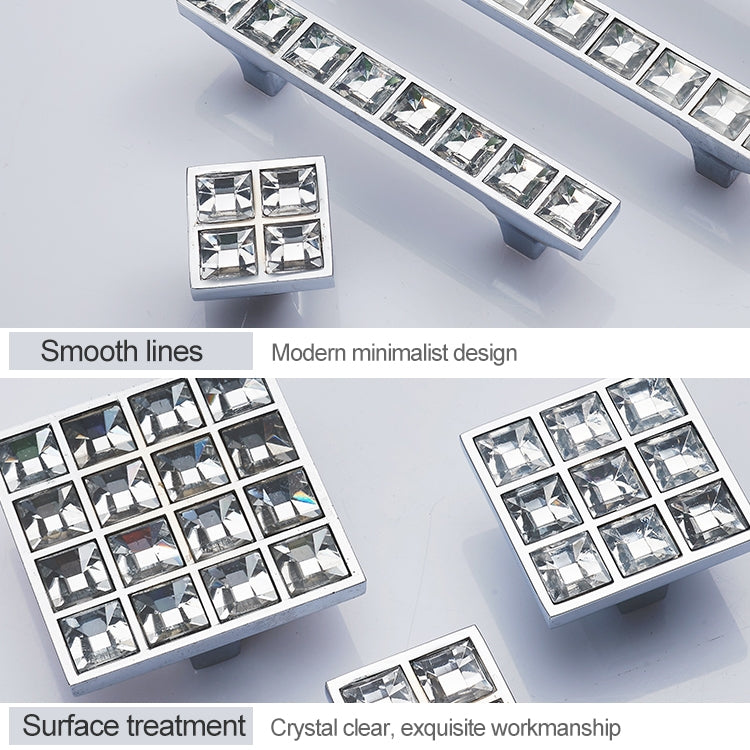 5 PCS 8088_64 Bright Chrome Crystal Glass Diamond Closet Cabinet Handle