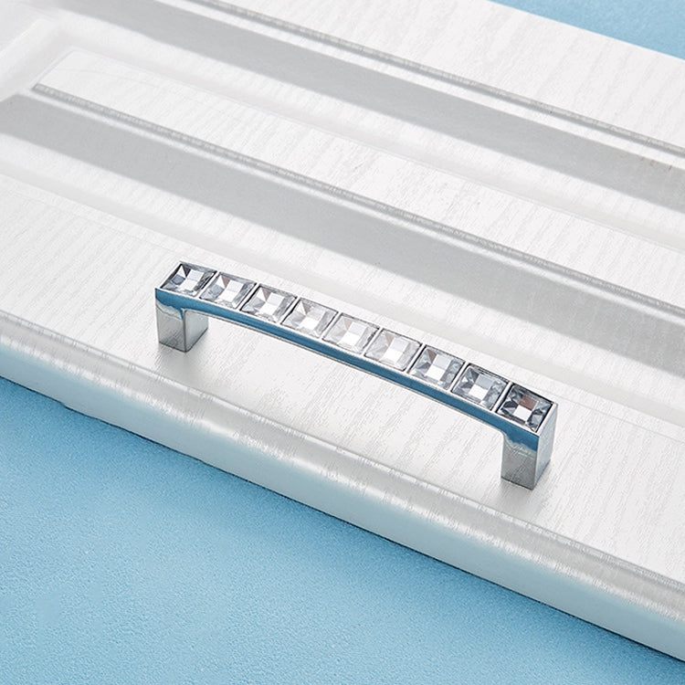 5 PCS 8088_96 Bright Chrome Crystal Glass Diamond Closet Cabinet Handle