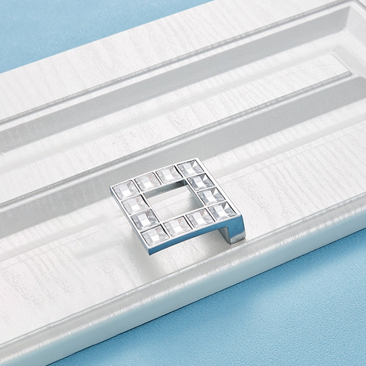 3 PCS 8090_32 Bright Chrome Crystal Glass Diamond Closet Cabinet Handle