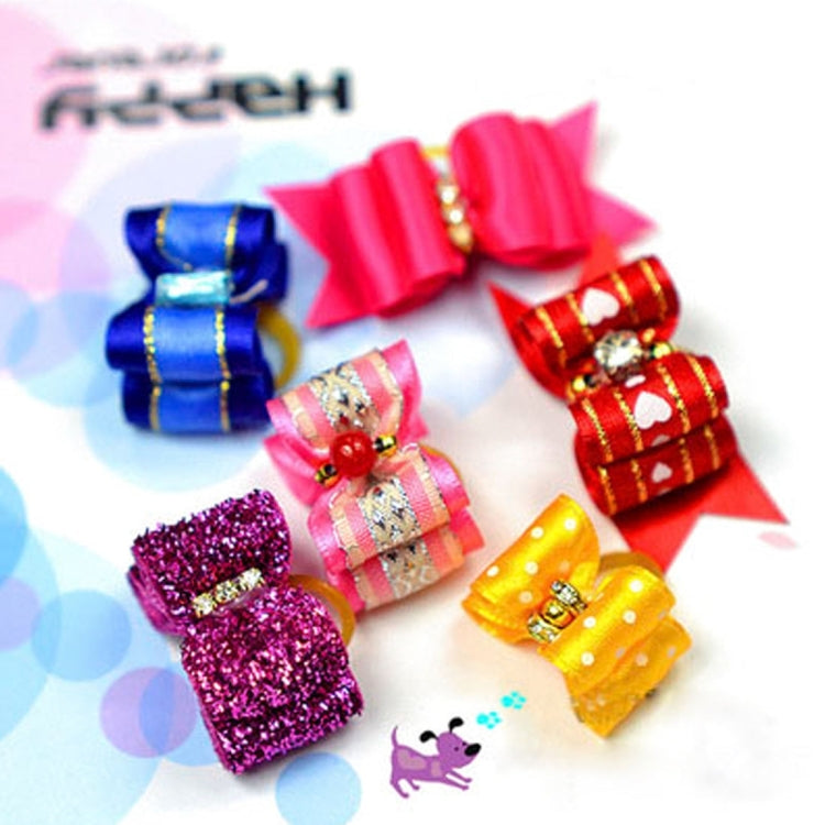 10 PCS Pet Jewelry Modelling Flower Hairpin / Pet Elastic Hairpin for Long Haired Diminutive Pet, Random Color Delivery