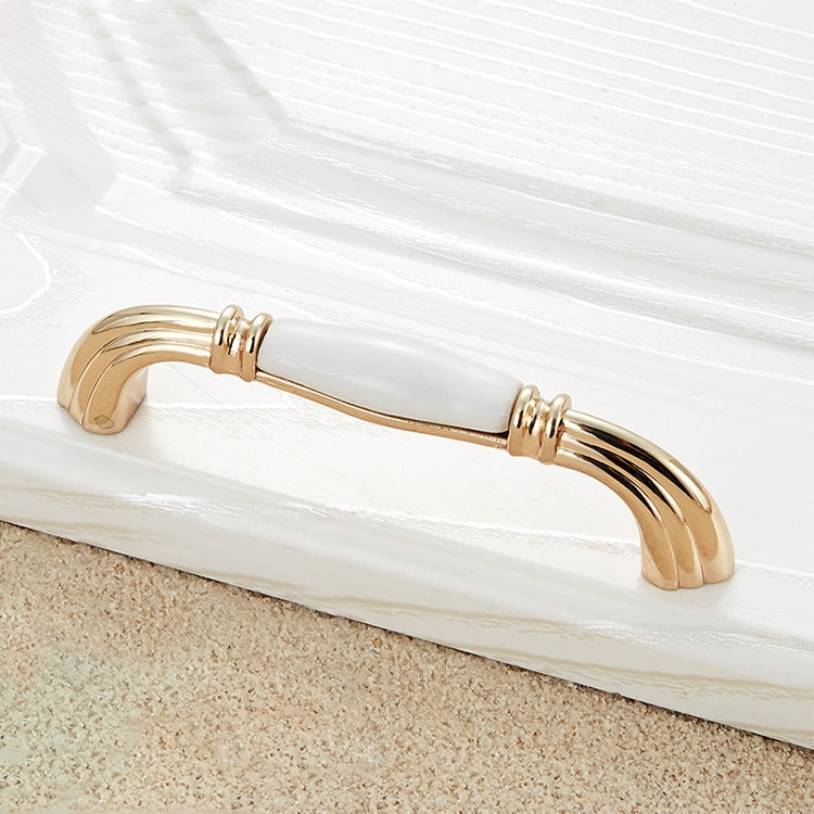 5 PCS 5007-96 Gold Imitated Zinc Alloy Ceramic Handle for Cabinet Wardrobe Drawer Door, Hole Spacing: 96mm