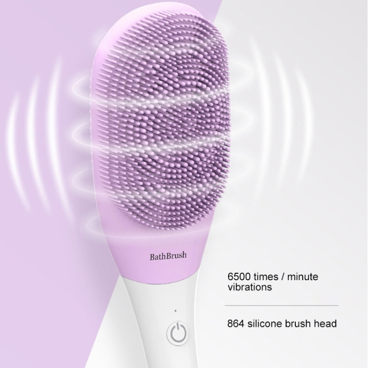 MD-008 Rechargeable Electric Waterproof Long-handled Silicone Bath Cleansing & Massage Brush