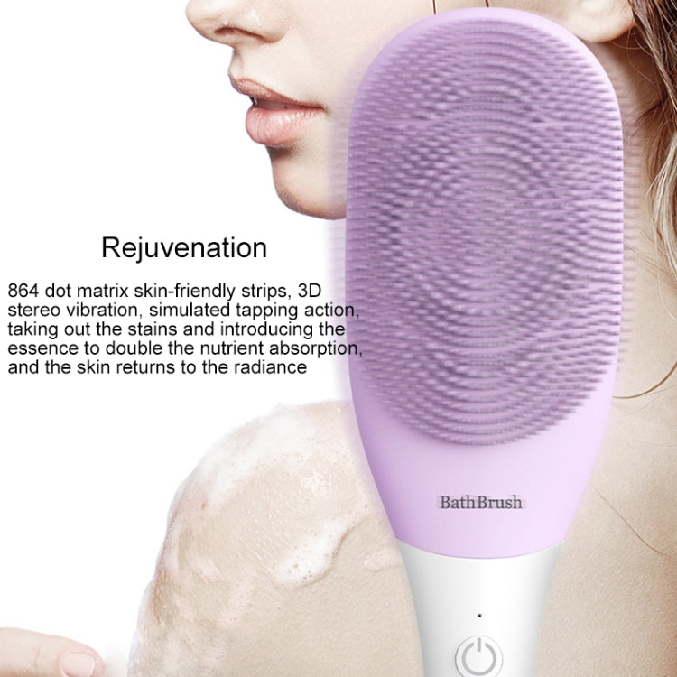 MD-008 Rechargeable Electric Waterproof Long-handled Silicone Bath Cleansing & Massage Brush