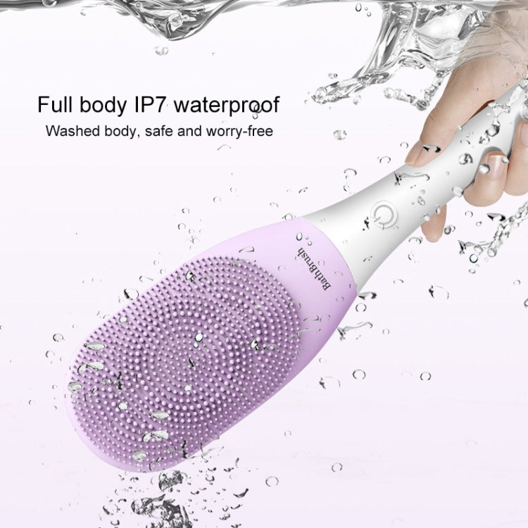 MD-008 Rechargeable Electric Waterproof Long-handled Silicone Bath Cleansing & Massage Brush