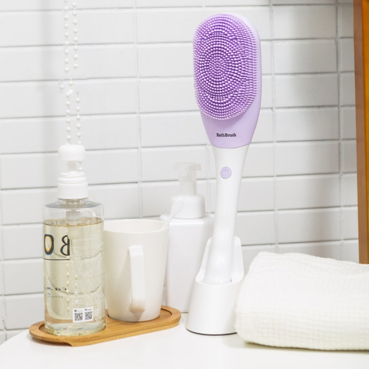 MD-008 Rechargeable Electric Waterproof Long-handled Silicone Bath Cleansing & Massage Brush