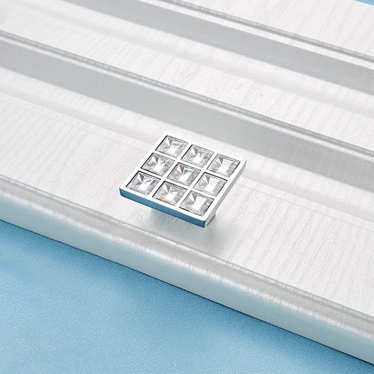 5 PCS 8098_20 Bright Chrome Crystal Glass Diamond Closet Cabinet Handle